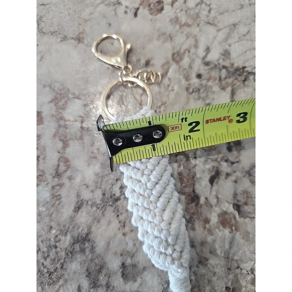 Macrame Keychain - Ivory‎ In Color with Tassel